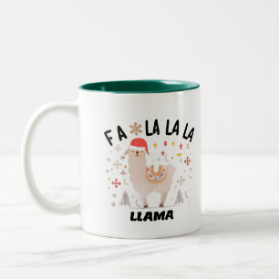 Taza Bicolor Fa La La Llama Christams Diseño Gráfico