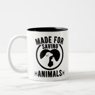 Taza Bicolor Fabricado Para Salvar Animales Vet Tech Veterinari