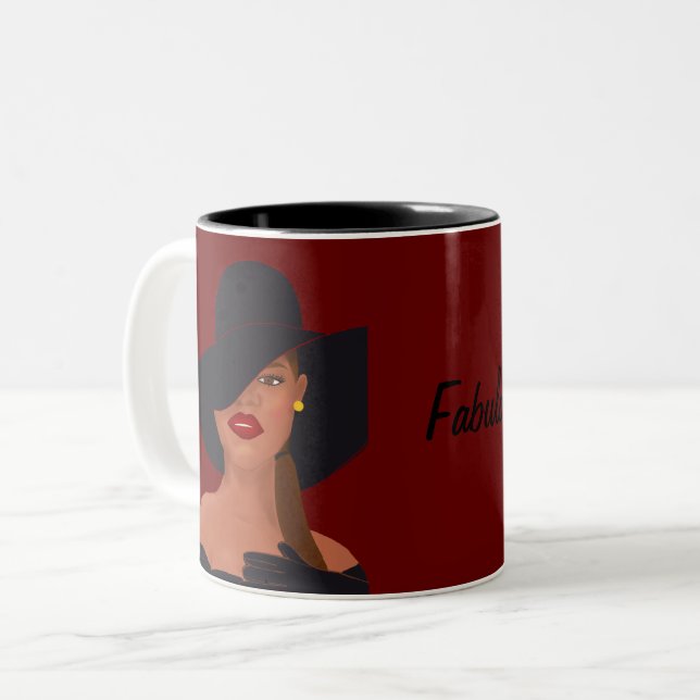 Taza Bicolor Fabulosa Mujer Negra (Anverso izquierdo)
