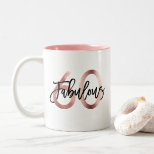 Taza Bicolor Fabuloso 60.º   Aniversario de Oro Moderno Elegant