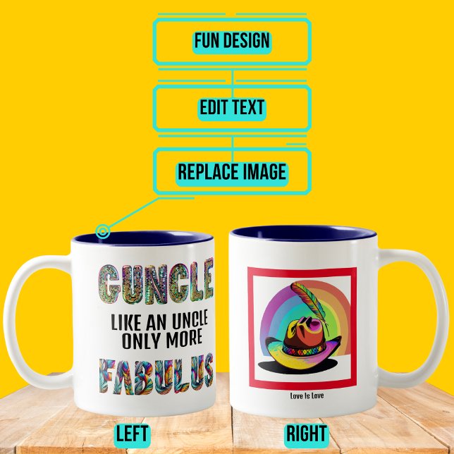 Taza Bicolor Fabuloso orgullo gay tío Gtío (Please enjoy our design and see the others in the collection.)