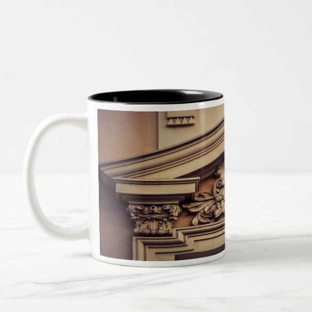 Taza Bicolor Fachada Vectorista de estilo arquitectónico (Izquierda)
