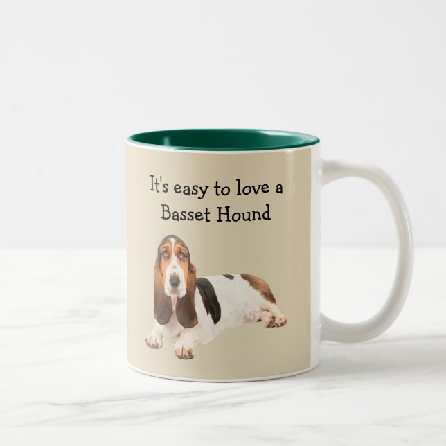 Taza Bicolor Fácil amar Basset Hound (Derecha)