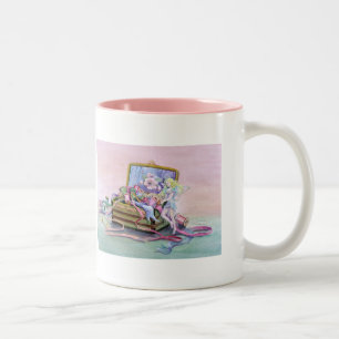 Taza Bicolor FAERIE DE COSTURA de la CAJA de SHARON SHARPE