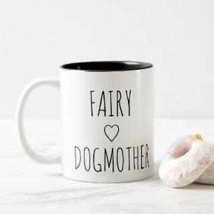 Taza Bicolor “Fairy Dogmother” Tipografía Negra Divertida para