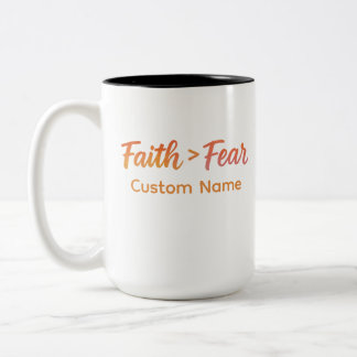 Taza Bicolor Faith > Fear Watercolor Sunrise Motivationa Person