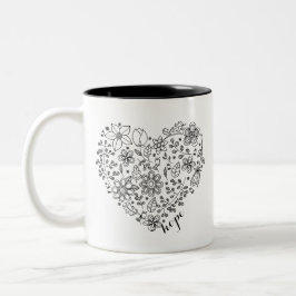 Taza Bicolor Faith & Hope Floral Heart Mug