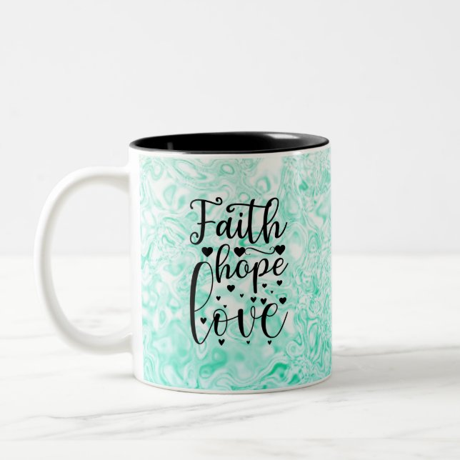 Taza Bicolor Faith Hope Love (Izquierda)