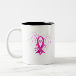 Taza Bicolor Faith Hope Love Mama Cancer Awareness Pink Ribbo