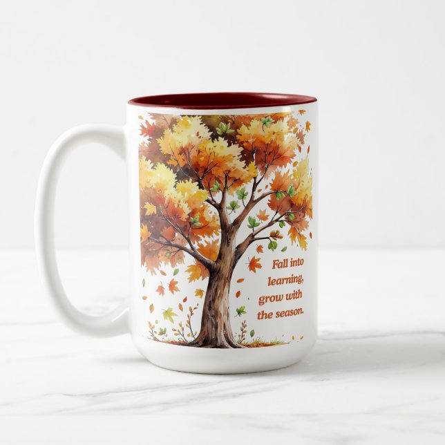 Taza Bicolor Fall Into Learning – Inspirational Autumn (Izquierda)