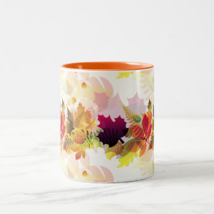 Taza Bicolor Fall Leaves Mug