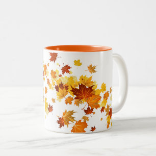 Taza Bicolor Fall Leaves Mug