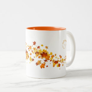 Taza Bicolor Fall Leaves Mug