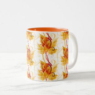 Taza Bicolor Fall Leaves Mug