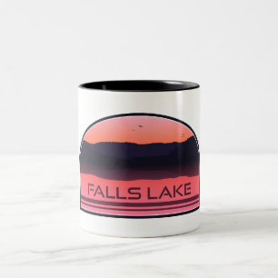 Taza Bicolor Falls Lake North Carolina Red Sunrise