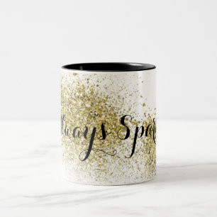 Taza Bicolor Falsa chispa del purpurina del oro elegante