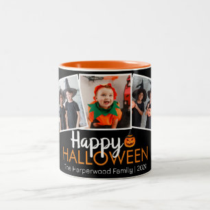 Taza Bicolor familia de calabaza jack-o-lantern Halloween 3 Fot