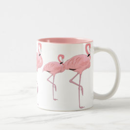 Taza Bicolor Familia de flamencos rosados