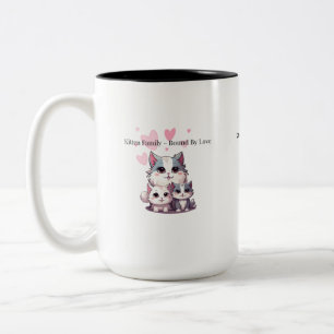 Taza Bicolor Familia de Gatitos Adorables Unida por el Amor Taz