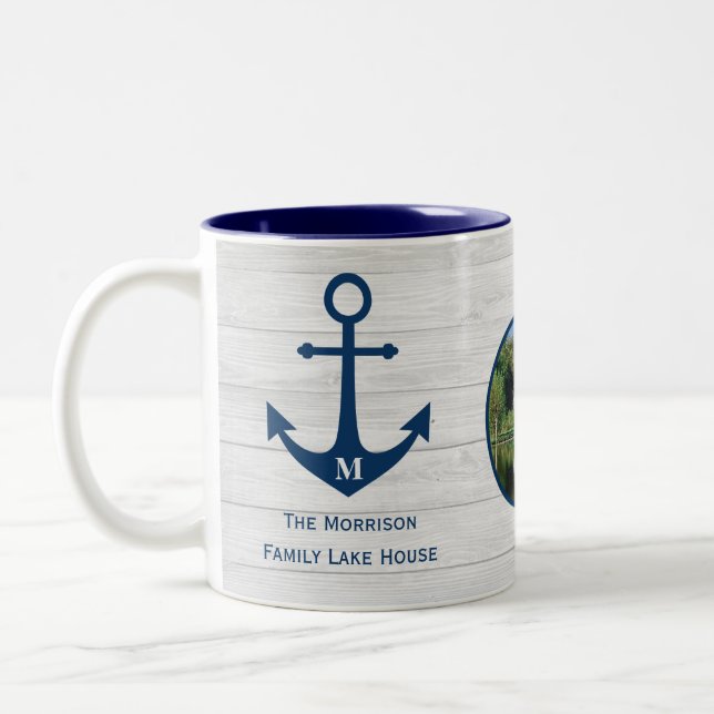 Taza Bicolor Familia Monograma Vivienda en Lake House (Izquierda)