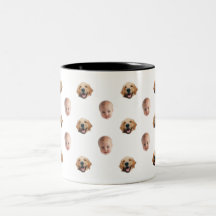 Familia personalizada Cara de 2 fotos Mug