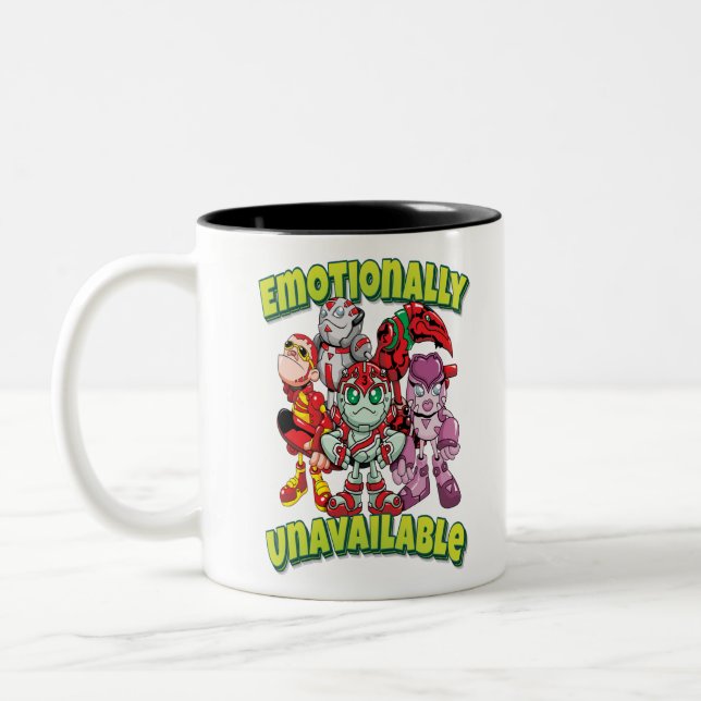 Taza Bicolor Familia Robot Emocionalmente No Disponible (Izquierda)