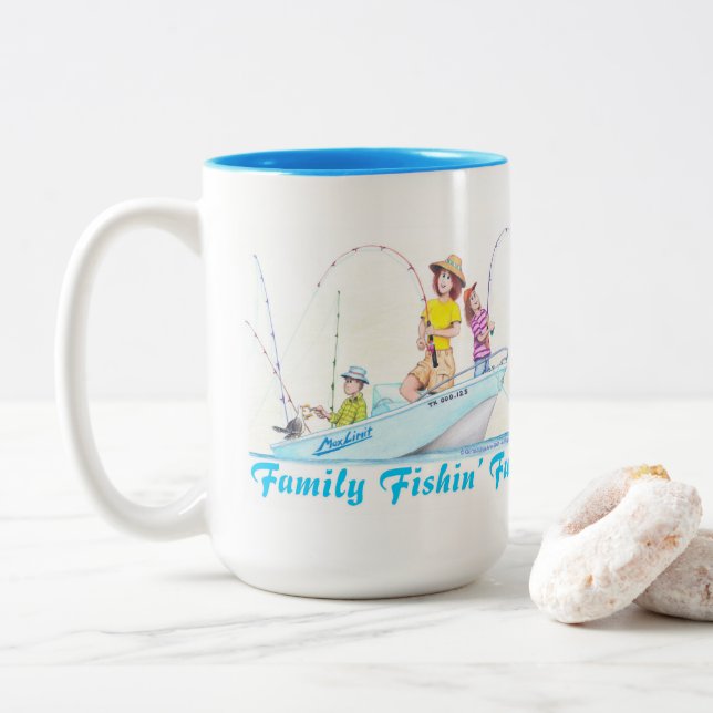 Taza Bicolor Family Fishin' Fun (Con donut)
