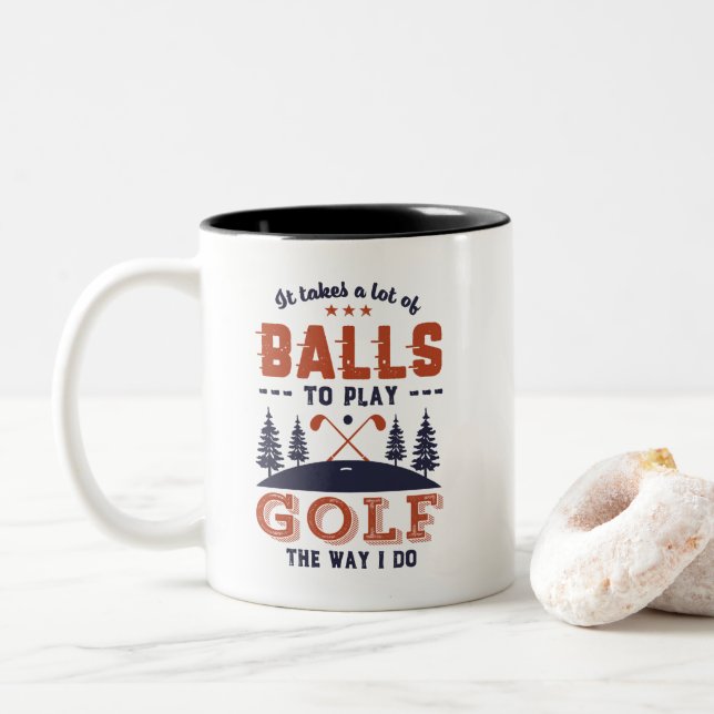Taza Bicolor Famoso golf para jugar al golf (Con donut)