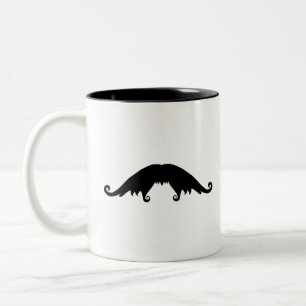 Taza Bicolor Fancy Black Mustache Two Tone Coffee Mug