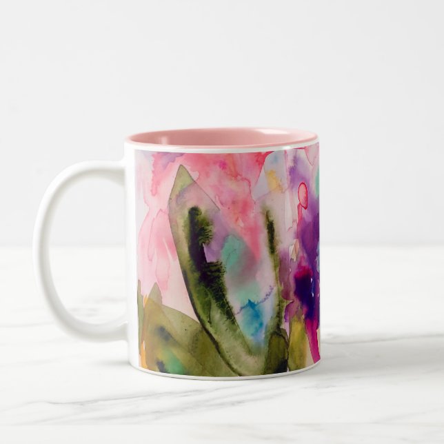 Taza Bicolor fantasía de jardín (Izquierda)