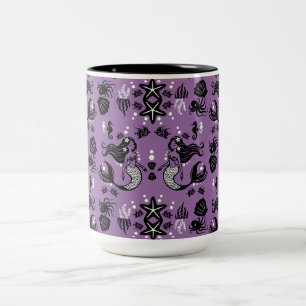 Taza Bicolor Fantasía de Sirena Morada