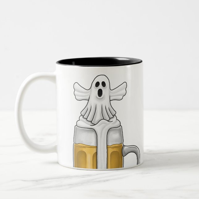 Taza Bicolor Fantasma Blanco Espeluznante (Izquierda)