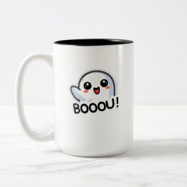 Taza Bicolor Fantasma de Boo Adorable Dice Gráfico De Boou Hall
