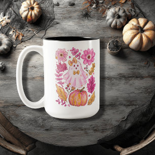 Taza Bicolor Fantasma de Halloween rosa Pastel
