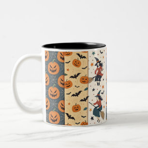 Taza Bicolor "Fantasma estafa de patrón de Halloween"