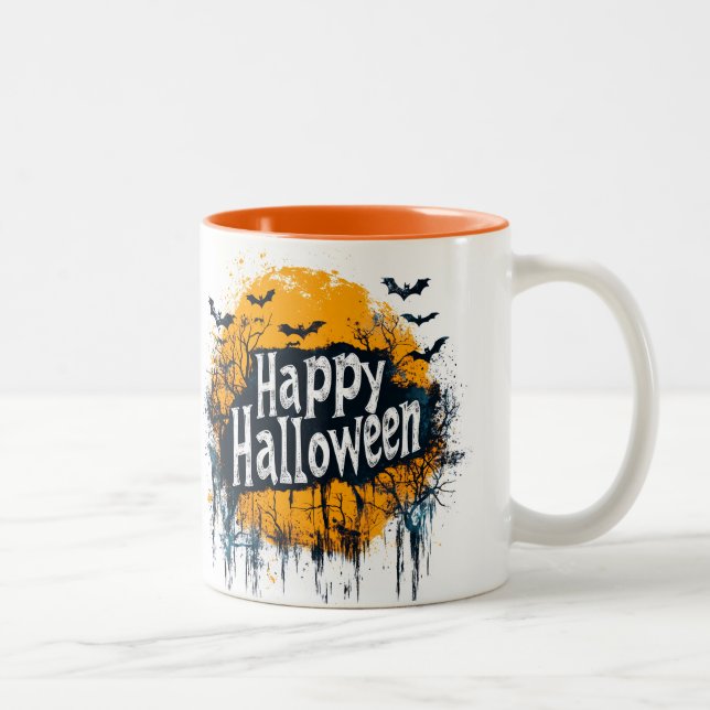 Taza Bicolor Fantasma feliz de Halloween (Derecha)