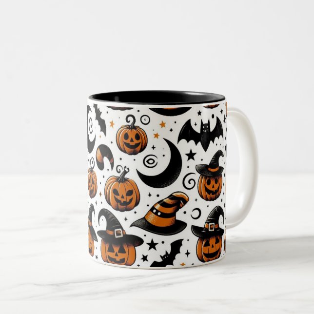 Taza Bicolor Fantasma Fiesta de calabaza (Anverso derecho)