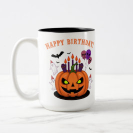 Taza Bicolor Fantasma Halloween B-day Tartas de calabaza y fant