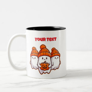 Taza Bicolor Fantasmas de Halloween cortos con calabaza y juan 