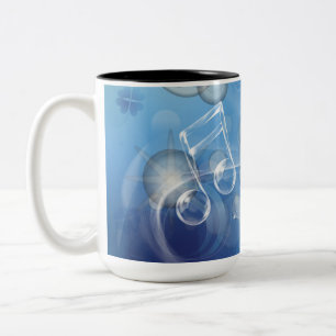Taza Bicolor Fantasy Glass Music Notes