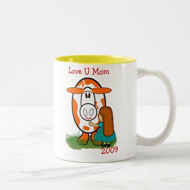 Taza Bicolor Farm Cow Love U Mom (Derecha)