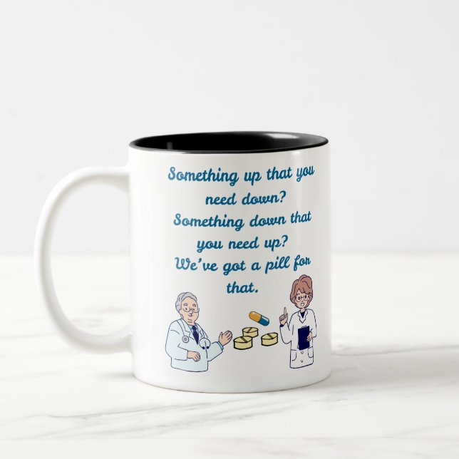 Taza Bicolor Farmacéutico Divertido  (Izquierda)