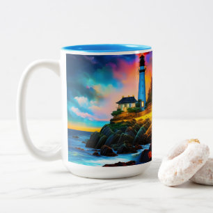 Taza Bicolor Faro al atardecer