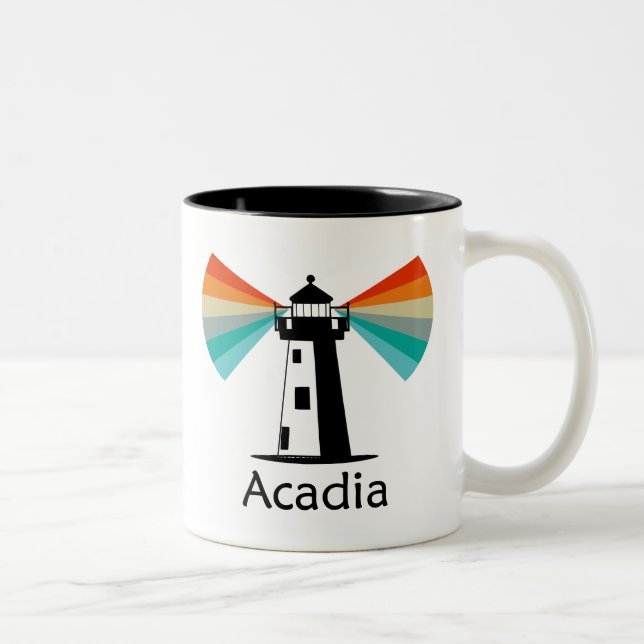 Taza Bicolor Faro Arco Iris del Parque Nacional Acadia (Derecha)