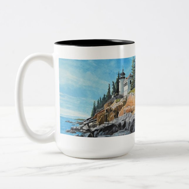 Taza Bicolor Faro de Bass Harbor (Izquierda)