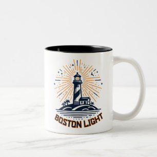 Taza Bicolor Faro de Boston Light al amanecer