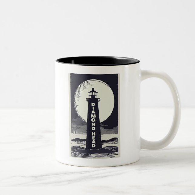 Taza Bicolor Faro de cabeza de diamante Hawaii Moon (Derecha)