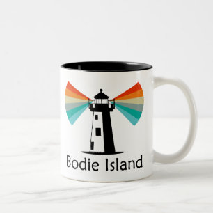 Taza Bicolor Faro de la isla Bodie Carolina del Norte Arcoíris