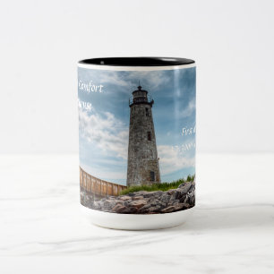 Taza Bicolor Faro de New Point Comfort - Bahía de Mobjack