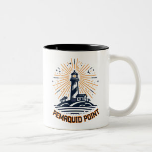 Taza Bicolor Faro de Pemaquid Point al amanecer